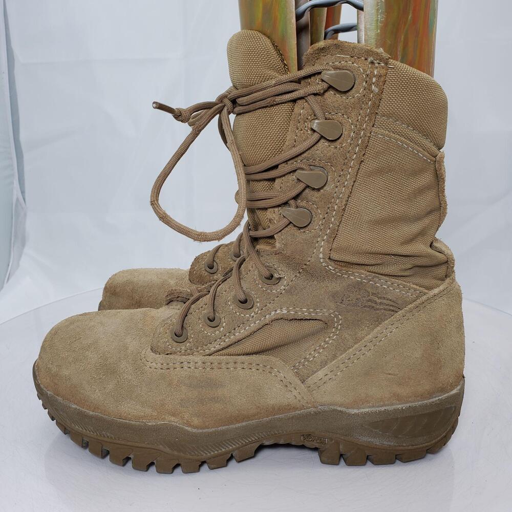 Belleville C312ST Combat Boots Men 5 R Brown Suede Steel Toe USA Tactical Coyote